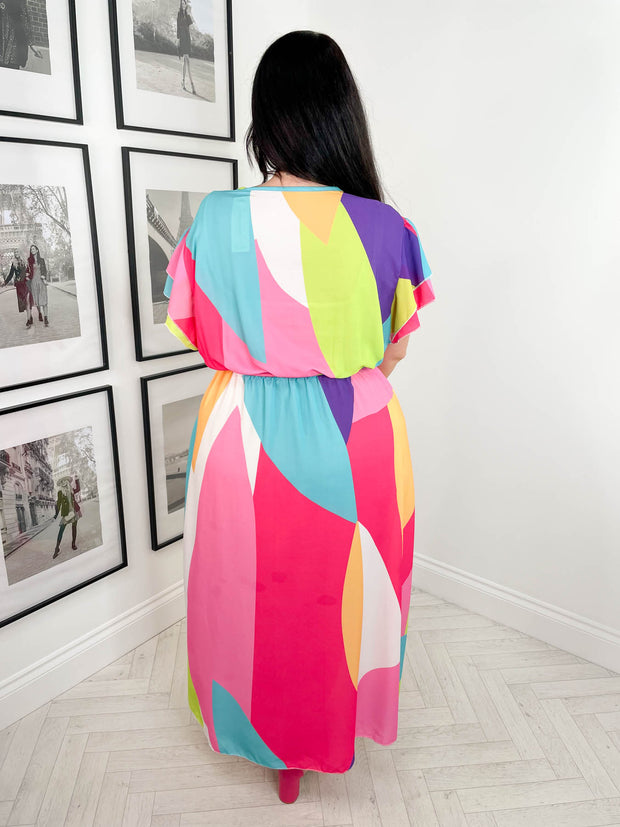 CURVE Winnie Dress - Multi Abstract