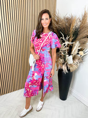 Melany Dress - Pink Animal