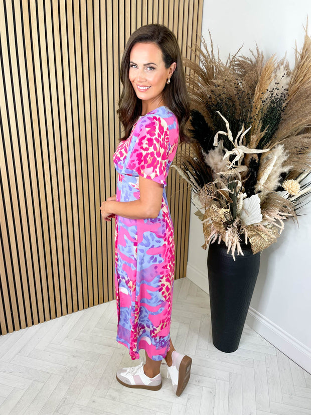 Melany Dress - Pink Animal