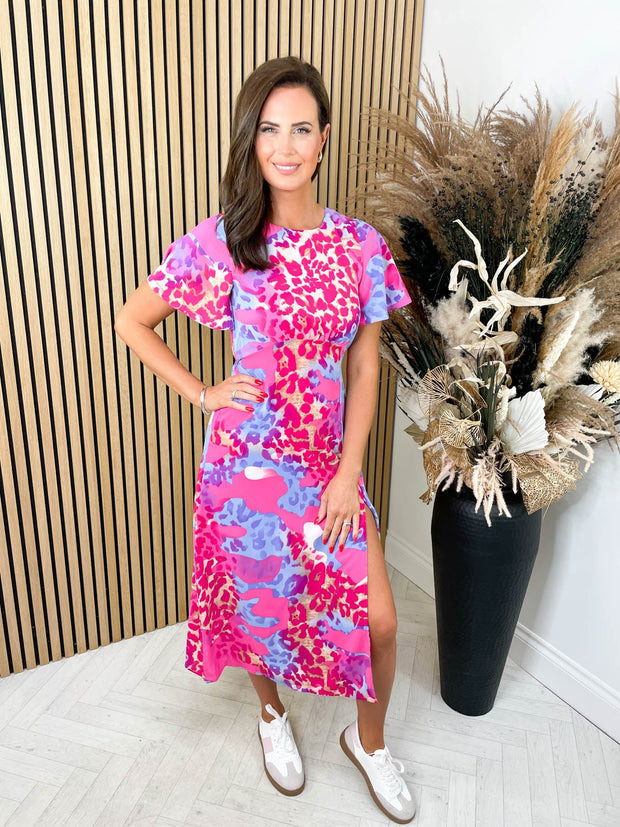 Melany Dress - Pink Animal