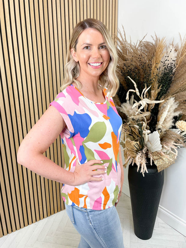 Layla Top - Floral Abstract