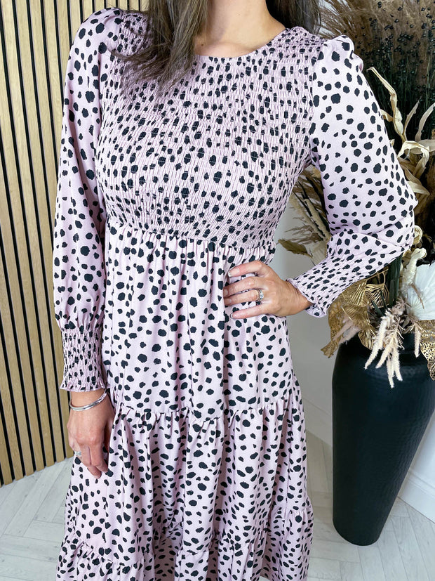 Lizzy Dress - Pink Dalmatian