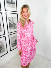 Easley Dress - Pink Leopard