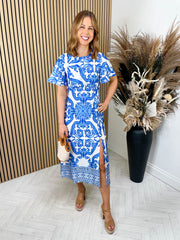 Melany Dress - Blue Paisley